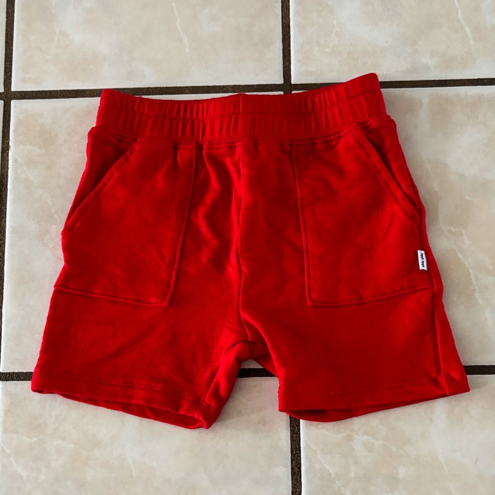 Little Sleepies Candy Red Terry Shorts 12-18